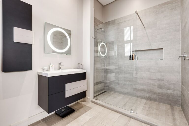 Dark Grey Simplistic Bathroom