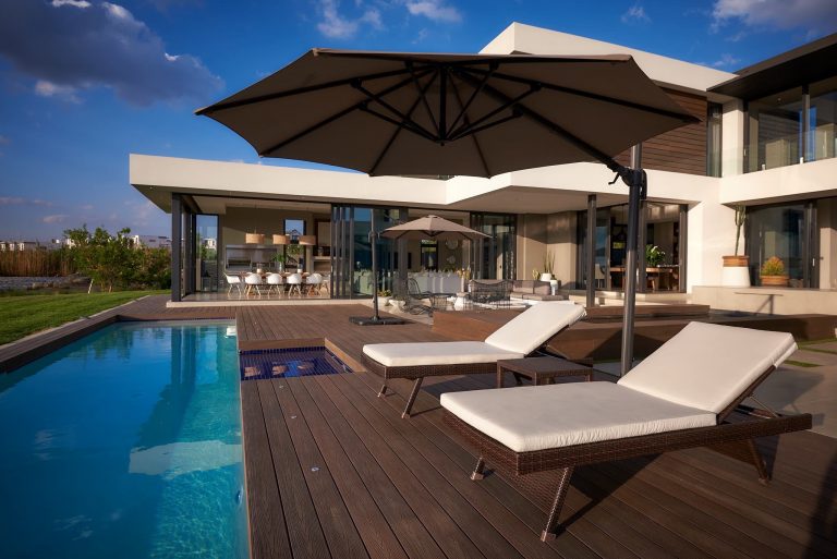 Sun Lounges on Wooden Deck